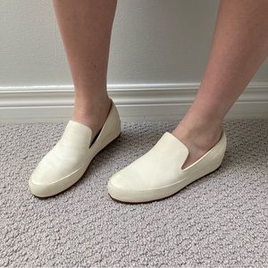 Feit white leather loafers
